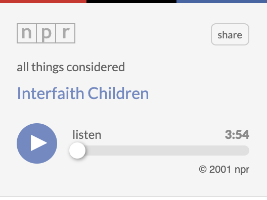 Interfaith Children All Things Considered