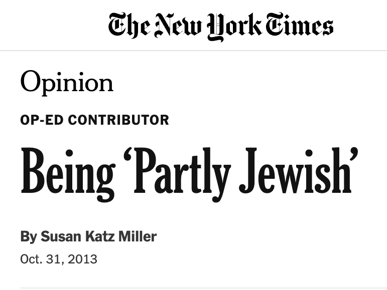 Being Partly Jewish New York Times